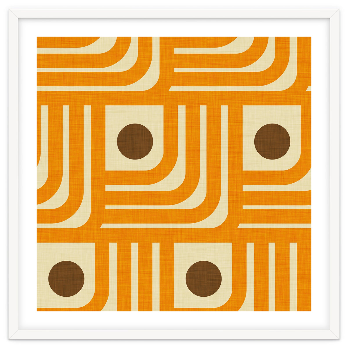 70s Curve Lines Orange Brown