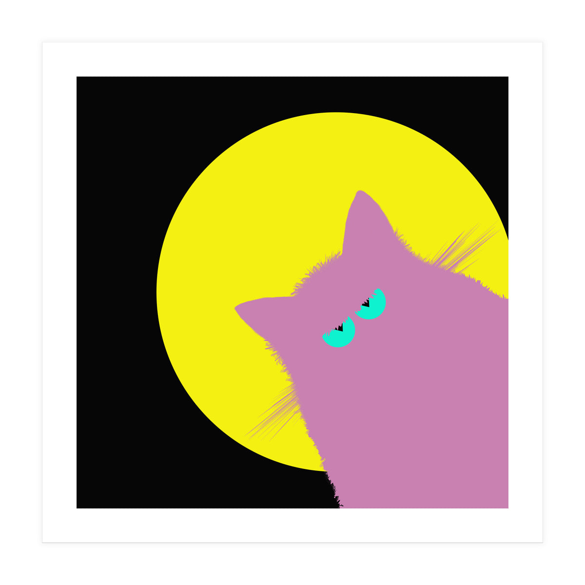 Full Moon Lilac Cat  (Print Only)