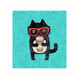 Cute Coffee cat and doodles (Print Only) thumbnail
