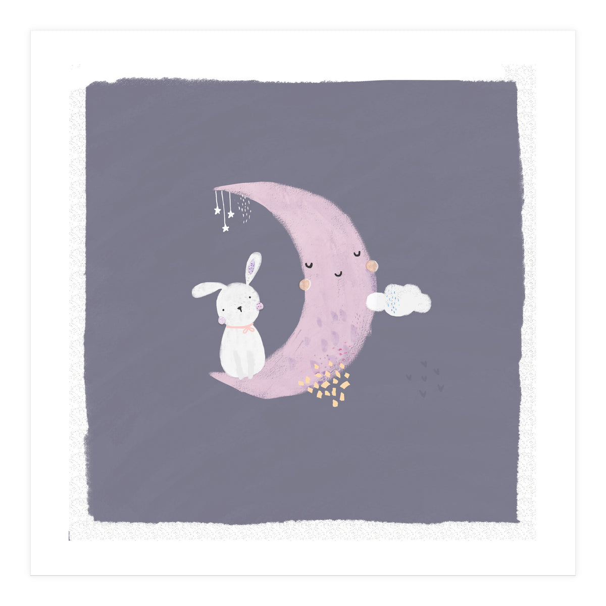 Baby Bunny And Moon (Print Only)