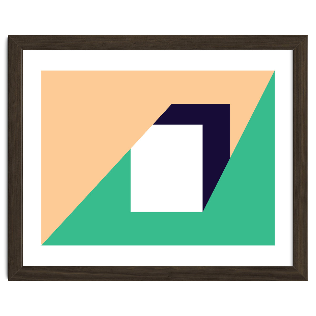 Geometric Shapes No. 61 - pink, green & dark blue