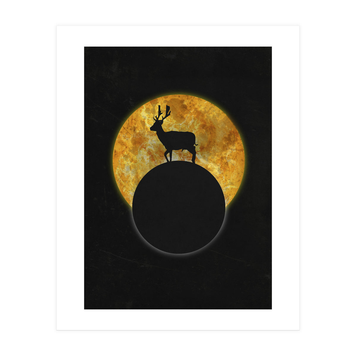Deer On The Moon  (Print Only)