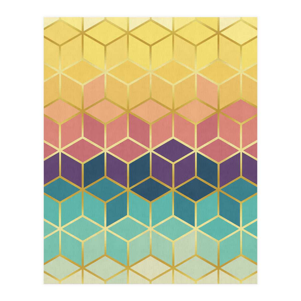 Colorful and golden pattern I (Print Only)