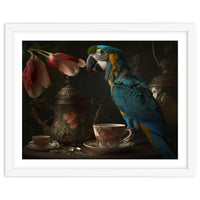 Parrot with a Tea Cup and Teapot