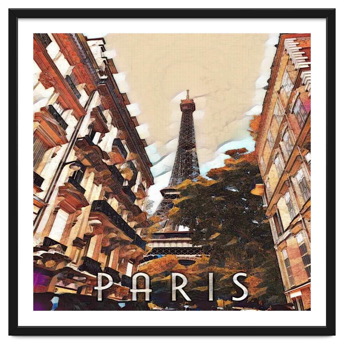 Paris, Eiffel tower street view.