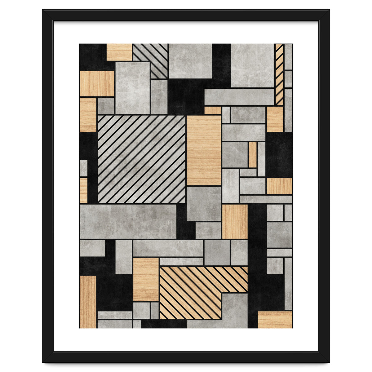 Random Pattern - Concrete and Wood