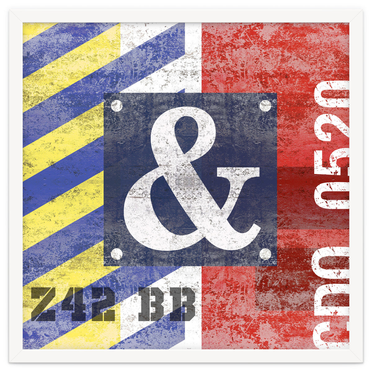 Blue Ampersand Industrial Abstract