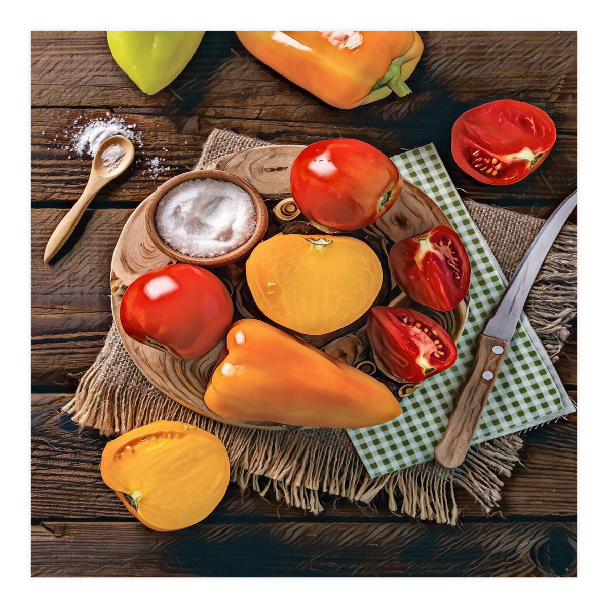 Bell peppers and tomatoes (Print Only)