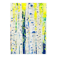 Aspen Tree Forest, Nature Watercolor Landscape Painting, Mystical Botanical Plants (Print Only)