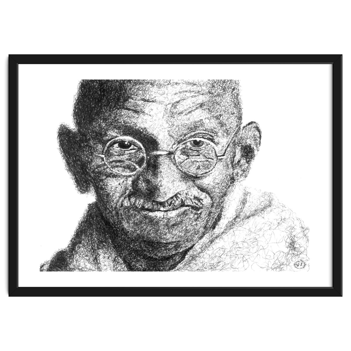 Mahatma Gandhi Scribble Style Portrait