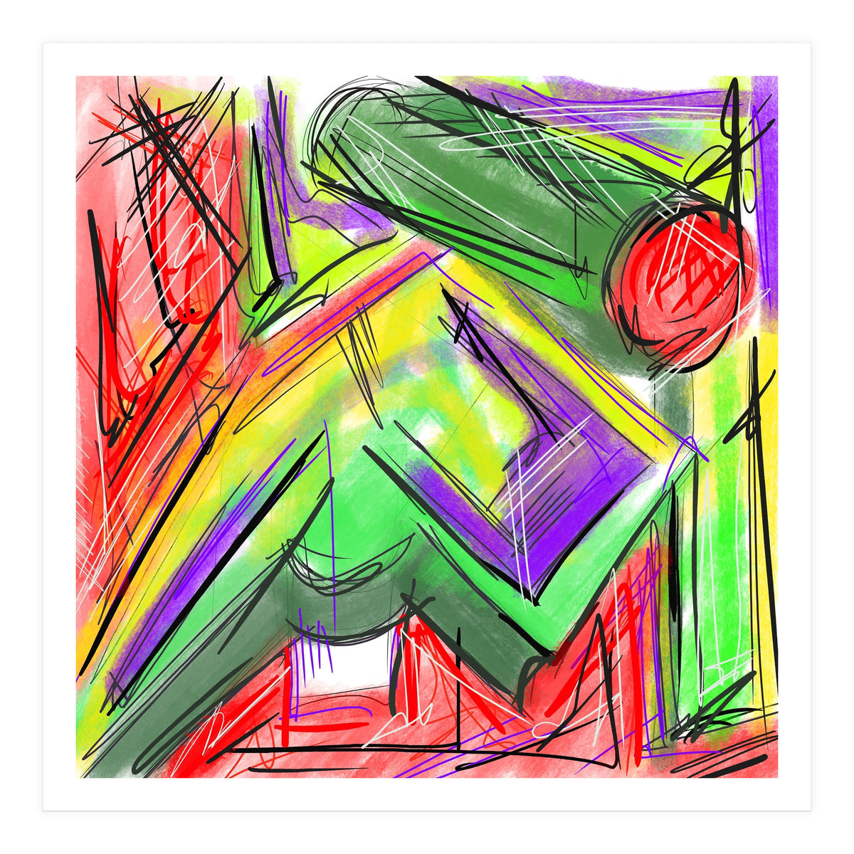 colored shapes in perspective (Print Only)