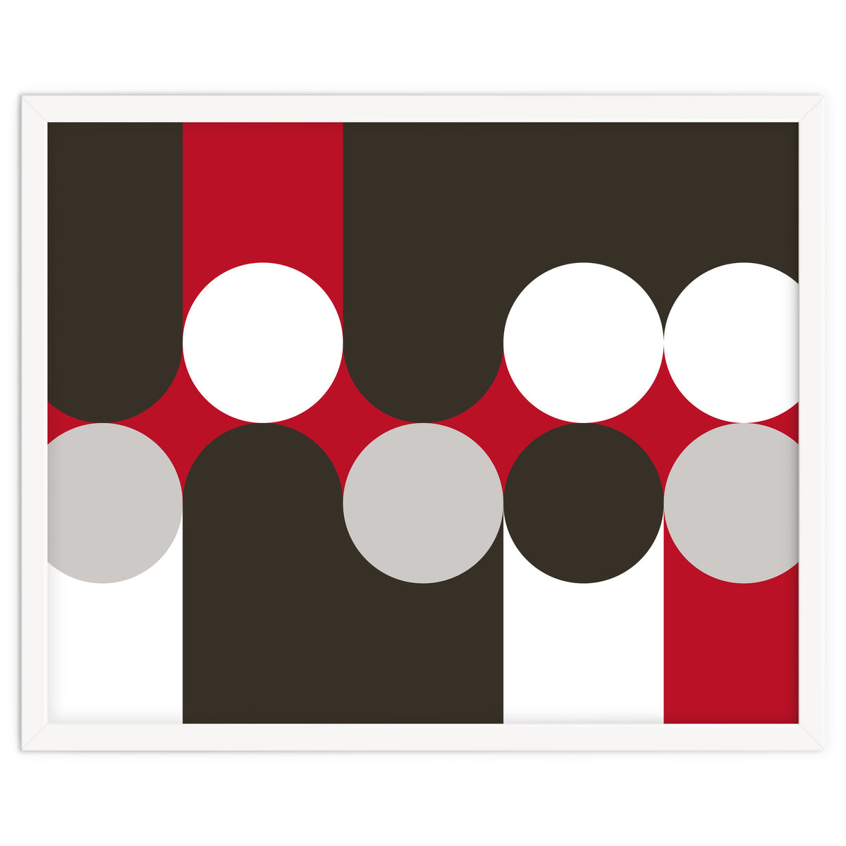 Geometric Shapes No. 33 - brown, red & white