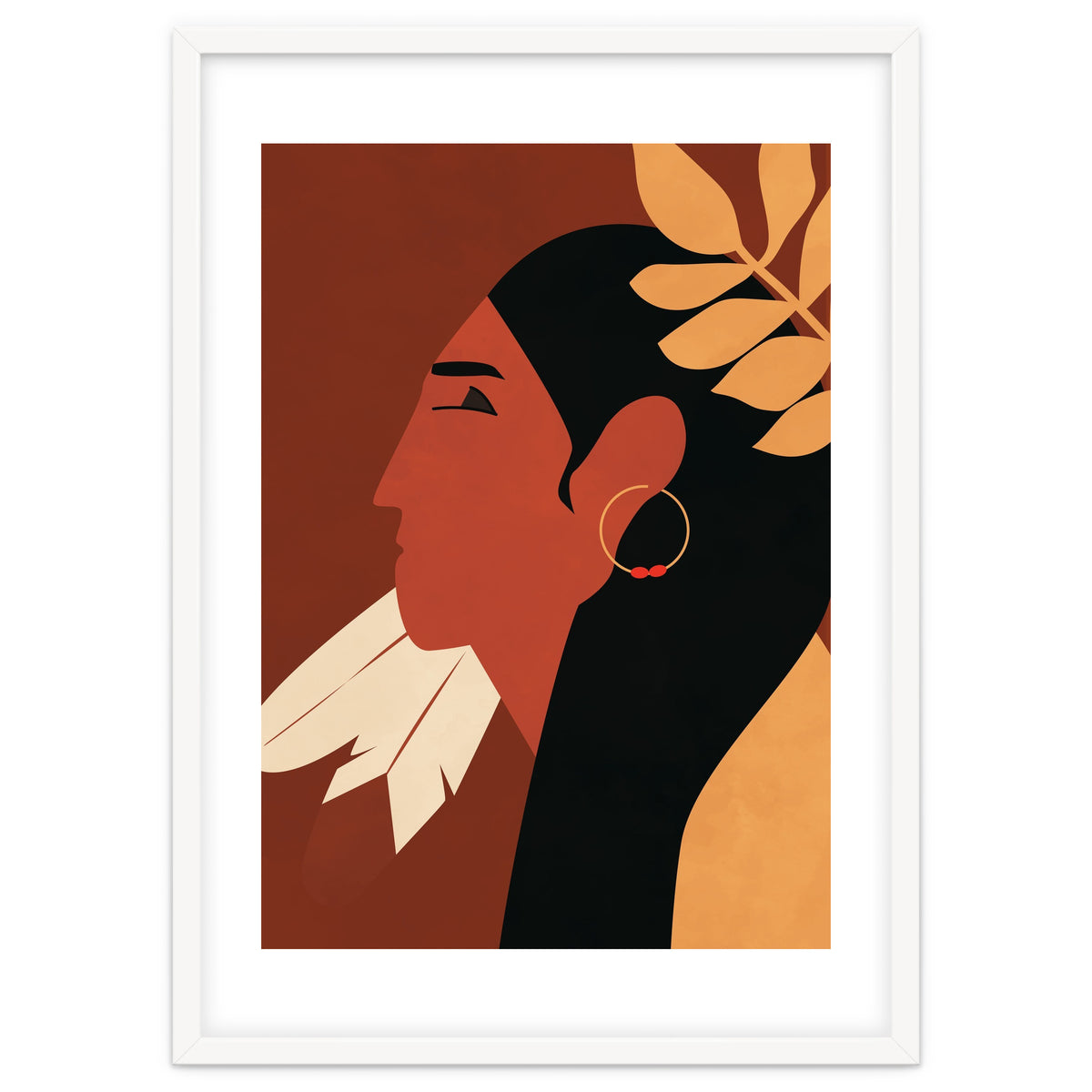 Boho Chic Woman Indian Fashion Print