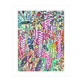 Jungle Mysteries, Colorful Bohemian Rustic Forest, Eclectic Nature Botanical Heliconia Tropical (Print Only) thumbnail