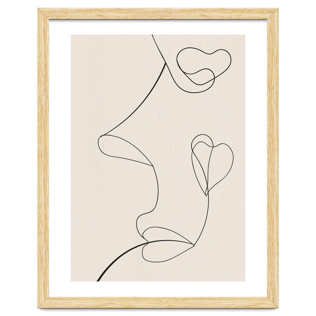 Continuous Line Art Face Drawing Floral Shapes