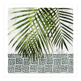 Palm Leaves On White Marble And Tiles (Print Only) thumbnail