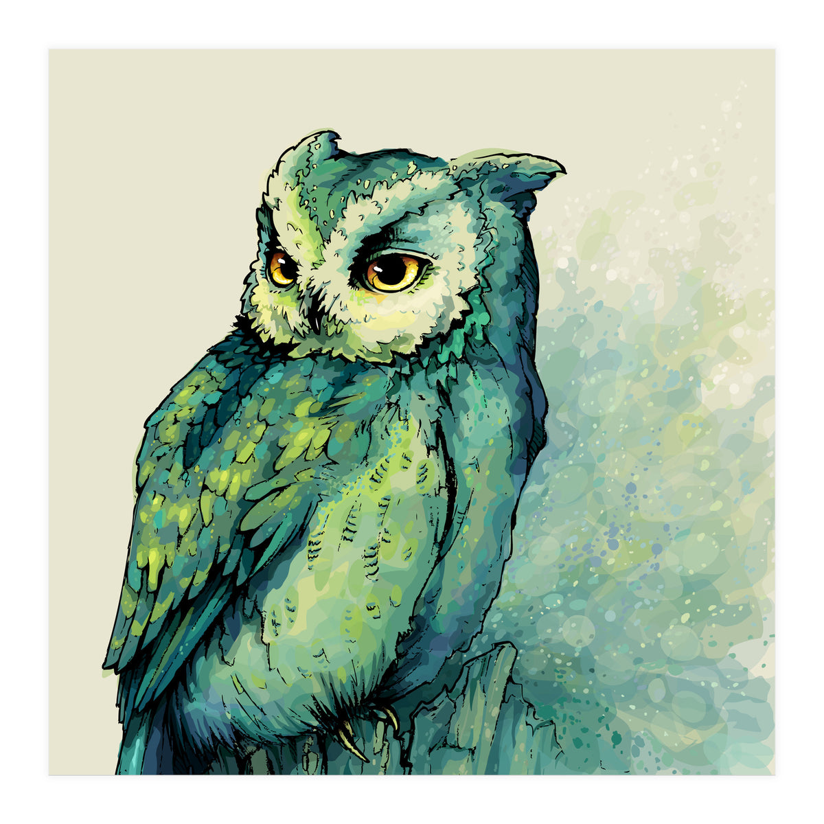 Green Owl (Print Only)