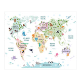 Pastel Animal World Map  (Print Only) thumbnail