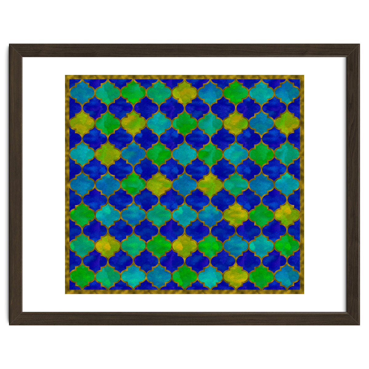 Ocean Breeze - Watercolor Moroccan Lattice