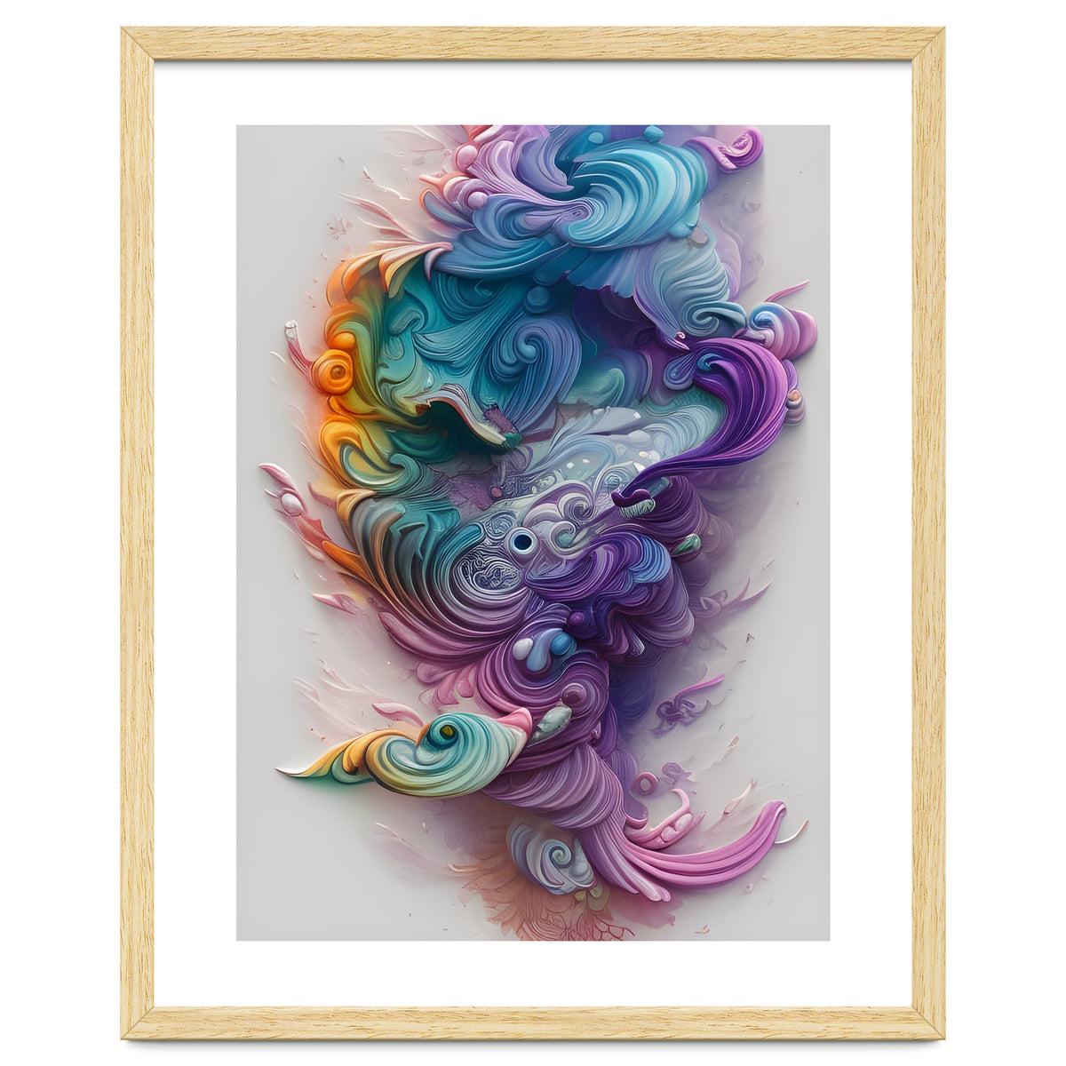 Wavy Rainbow Pastels AI Art