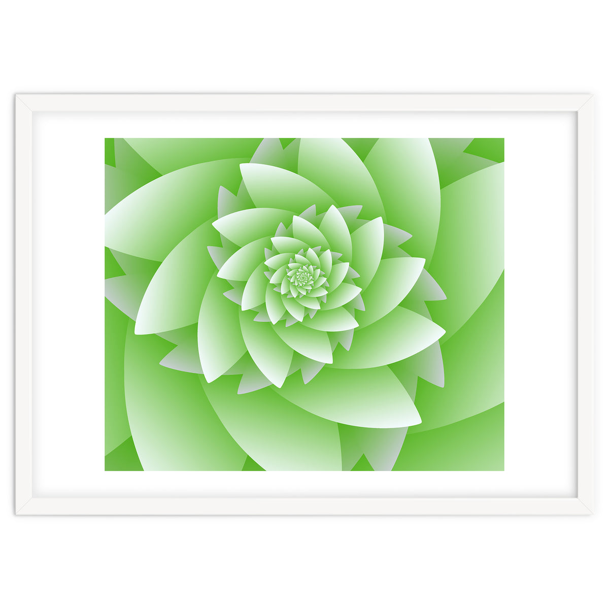 Abstract Green Floral Optical Illusions Art