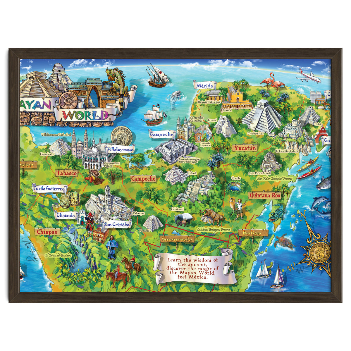 Yucatan Map Illustration