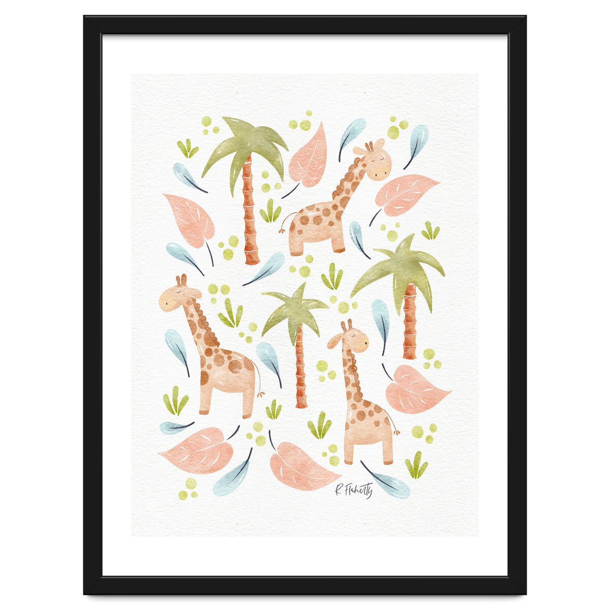 Jungle Giraffes | Pastel