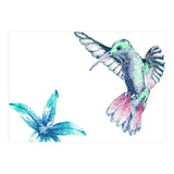 Green Hummingbird And Tropical Flower (Print Only) thumbnail