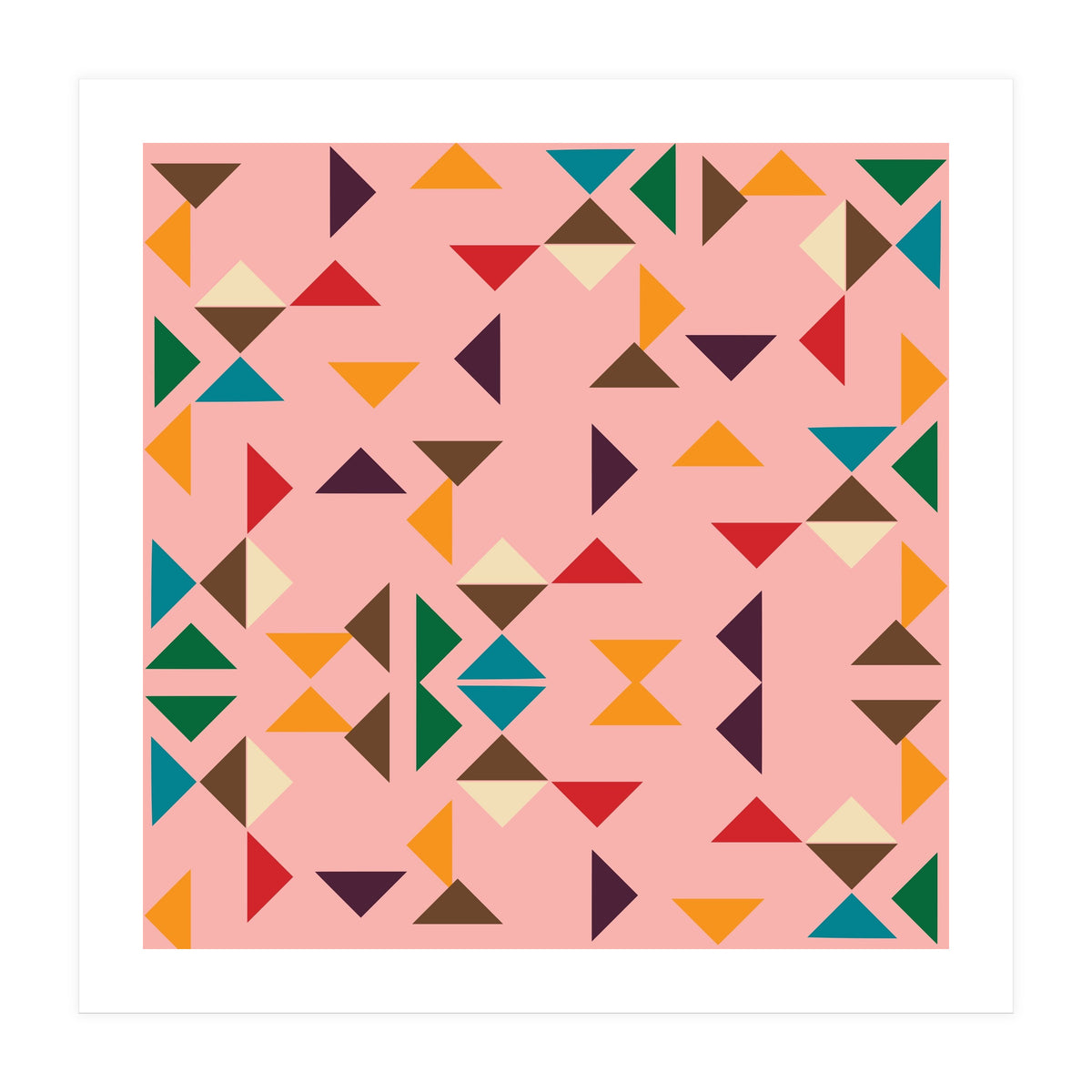 Kilim Pink Triangle Pattern (Print Only)
