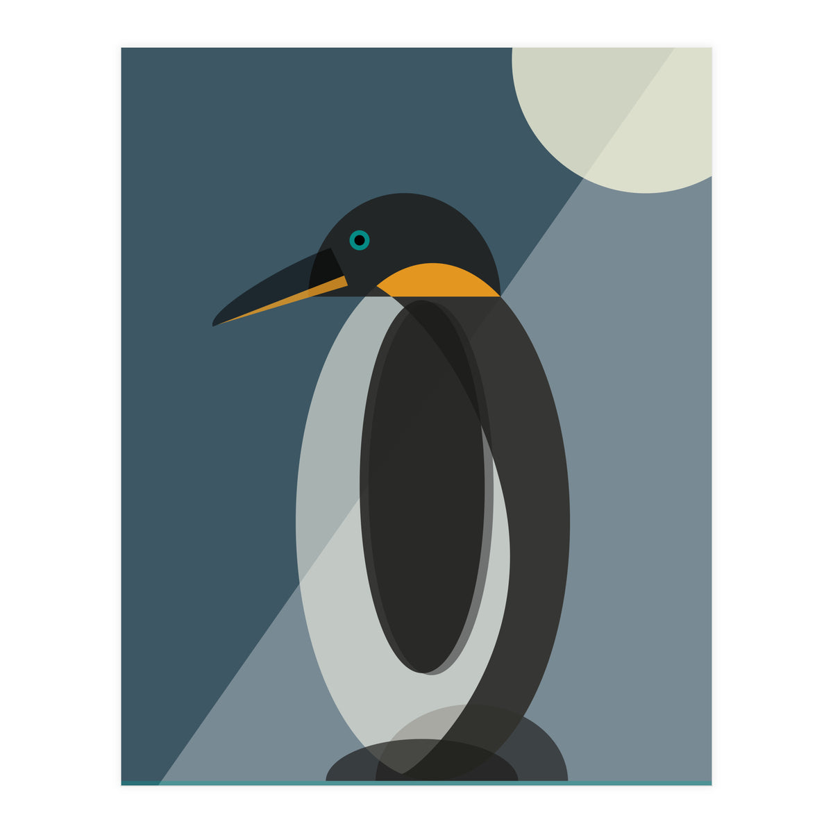 Mid Century Geometric Penguin (Print Only)