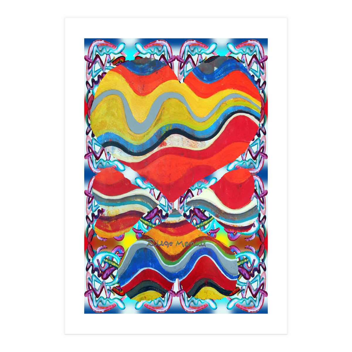 4 Corazones Tapiz 3 (Print Only)