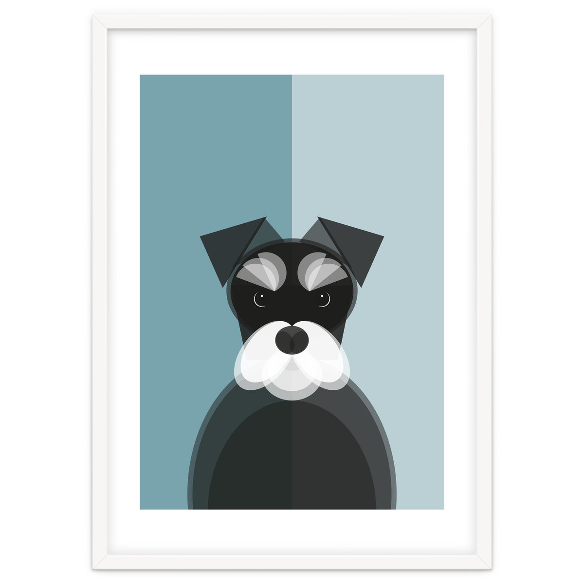Mid Century Geometric Miniature Schnauzer Dog