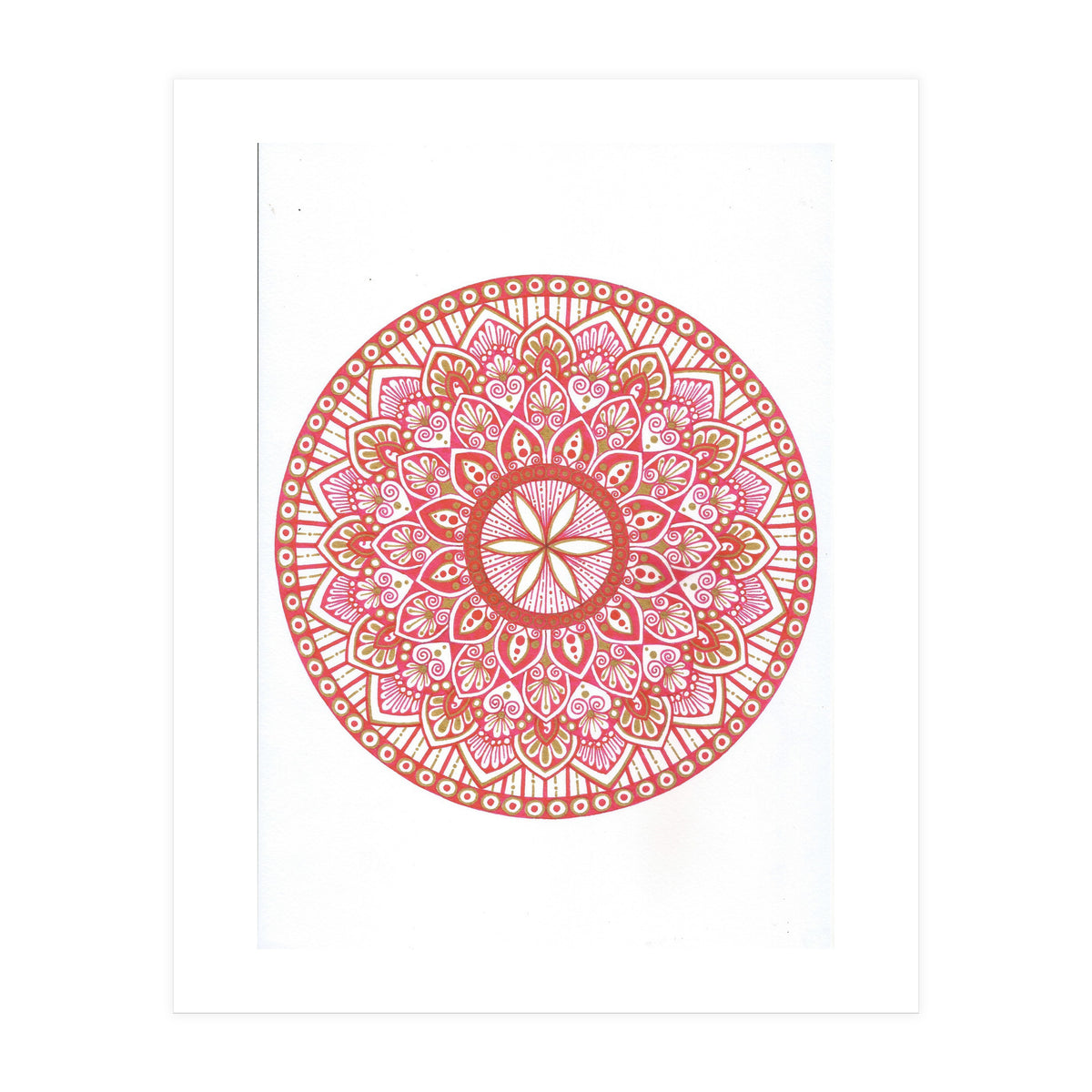 Red & Gold Mandala (Print Only)