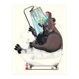 Hippopotamus in the Bath, Funny Bathroom Humour (Print Only) thumbnail