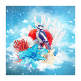 Floral Woodpecker In Winter (Print Only) thumbnail