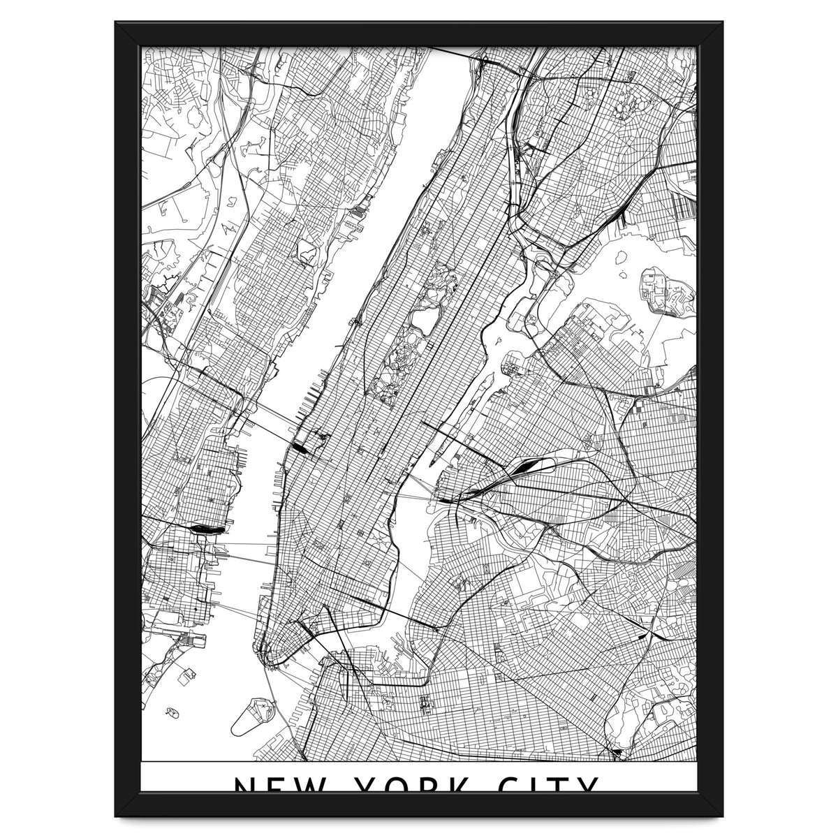 New York City White Map