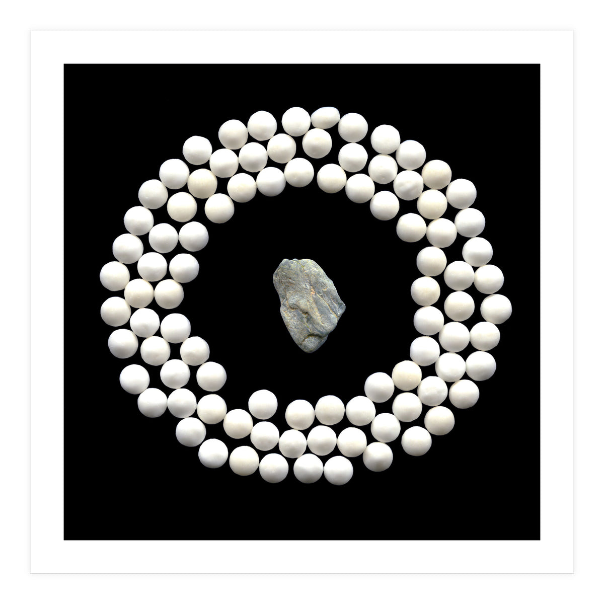 White pearls and stone (Print Only)