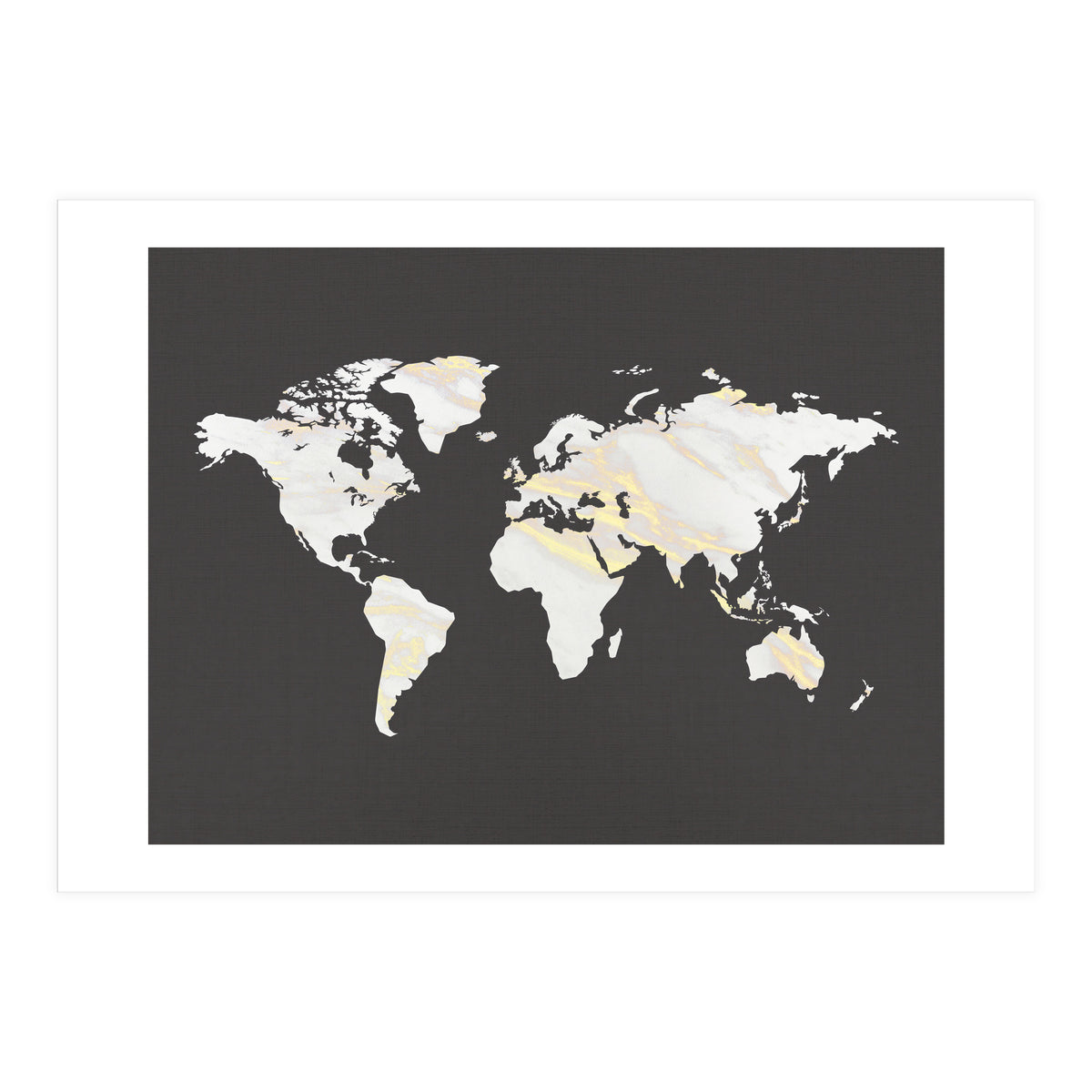 Marbel Gold World Map (Print Only)
