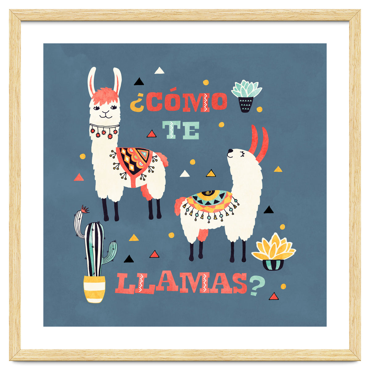 Llama With Cactus Como Te Llamas Spanish Saying 1