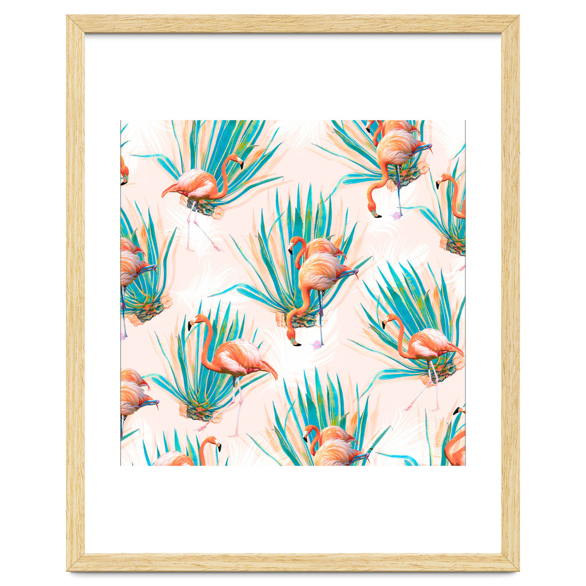 Anaglyph Flamingos with cactus