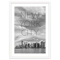 NYC Lower Manhattan & Hudson River | Text & Skyline