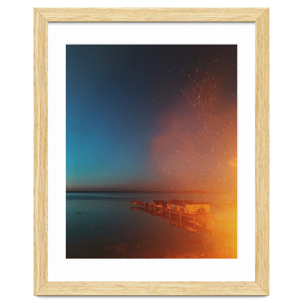 Firelight by the dock