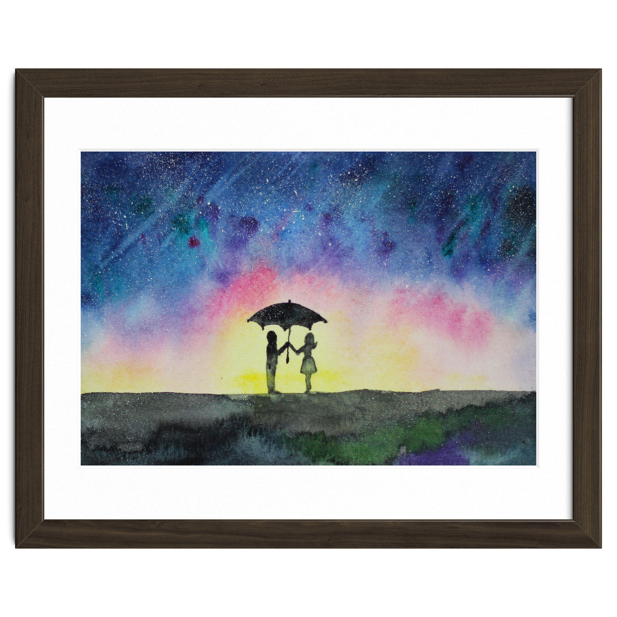Under the star rain || watercolor