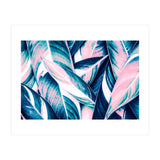 Botanical leaf pink and blue (Print Only) thumbnail