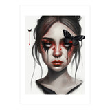 Goth Girl With Butterflies Portrait (Print Only) thumbnail