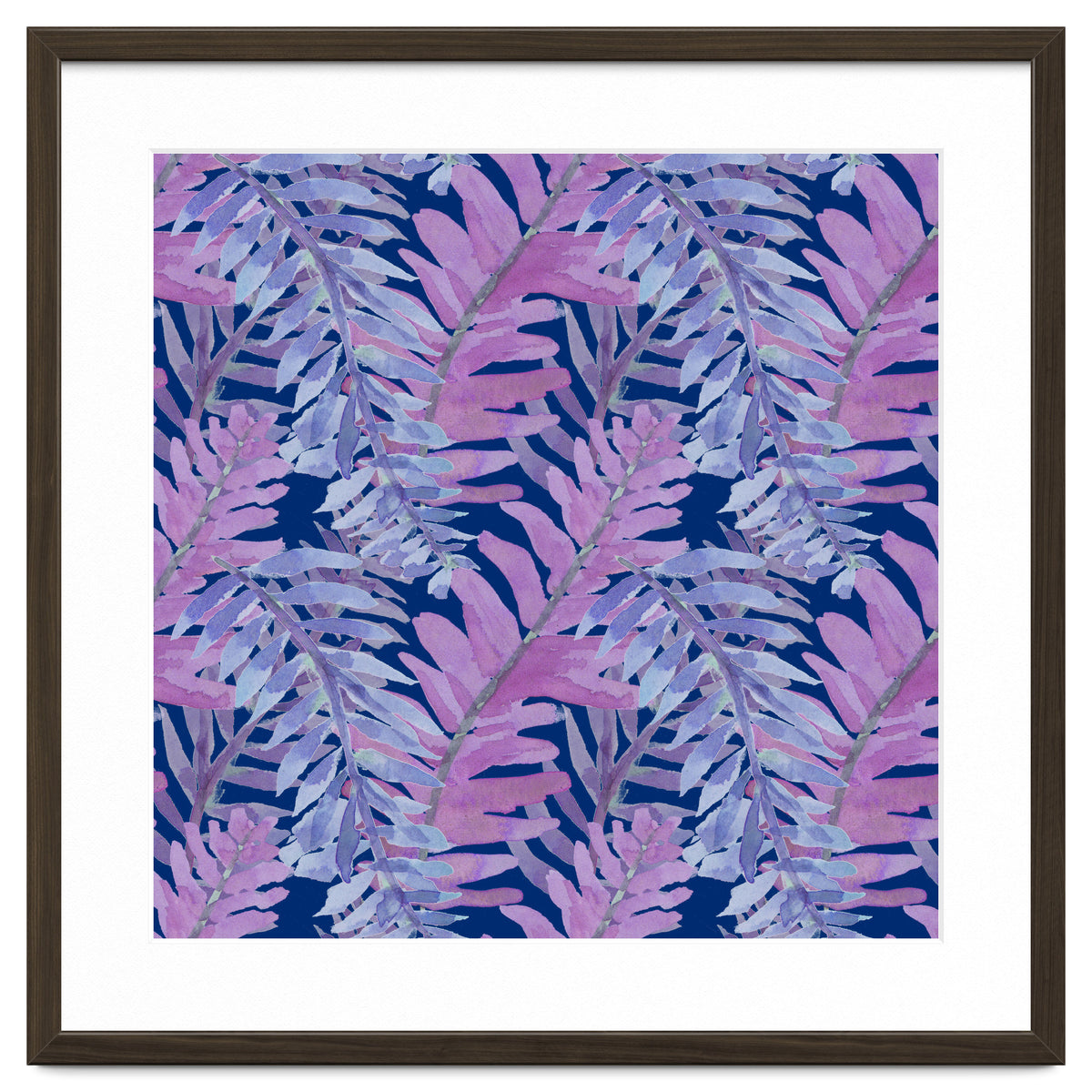 Woodland Ferns in Blue