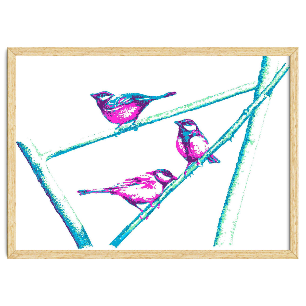 Garden Birds On A Branch