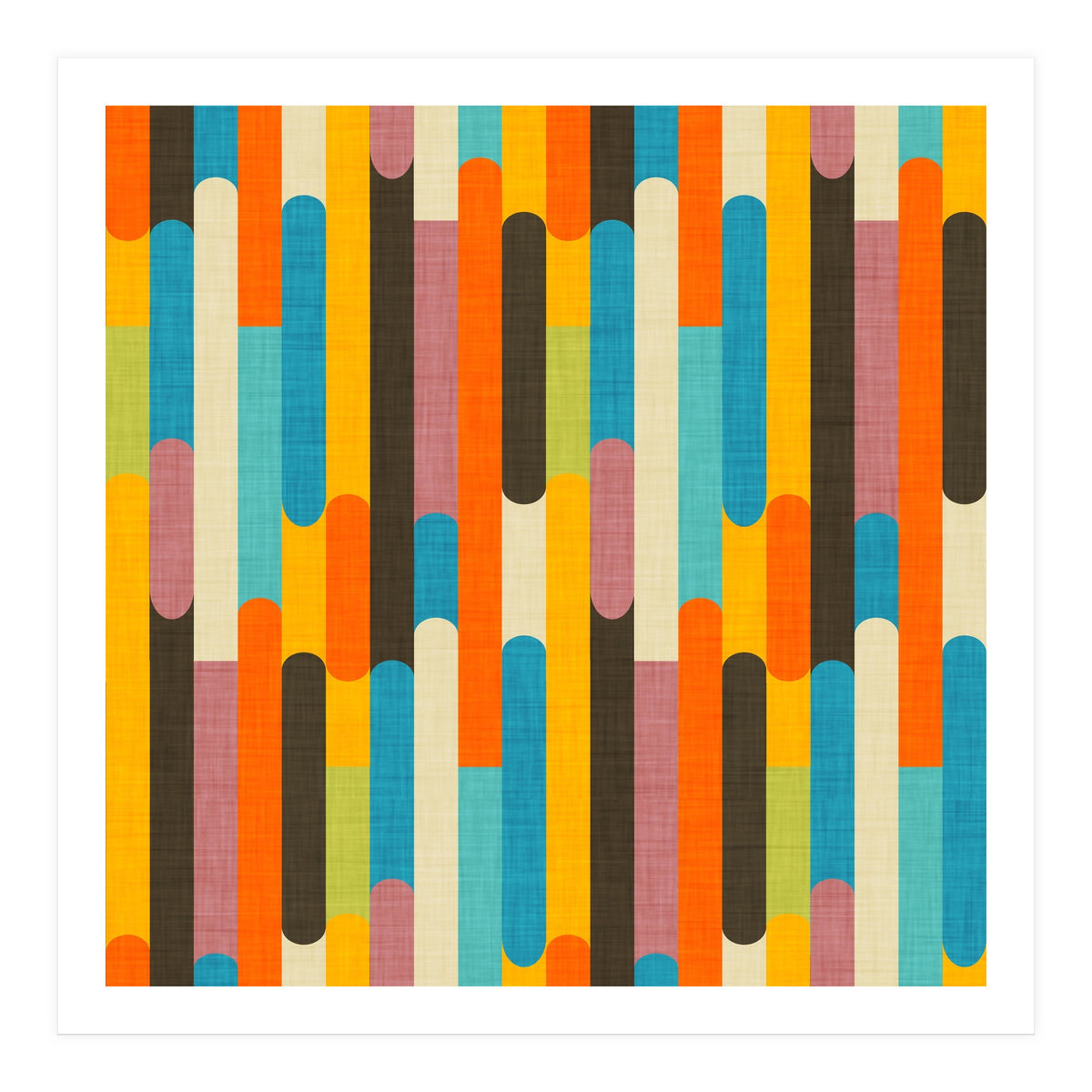 Retro Color Block Orange (Print Only)