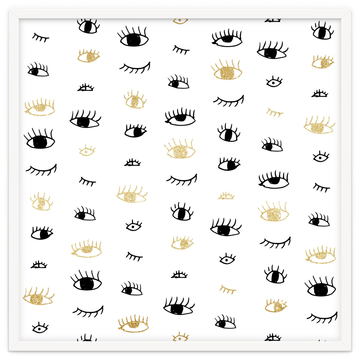 Gold and black eyes and lashes pattern