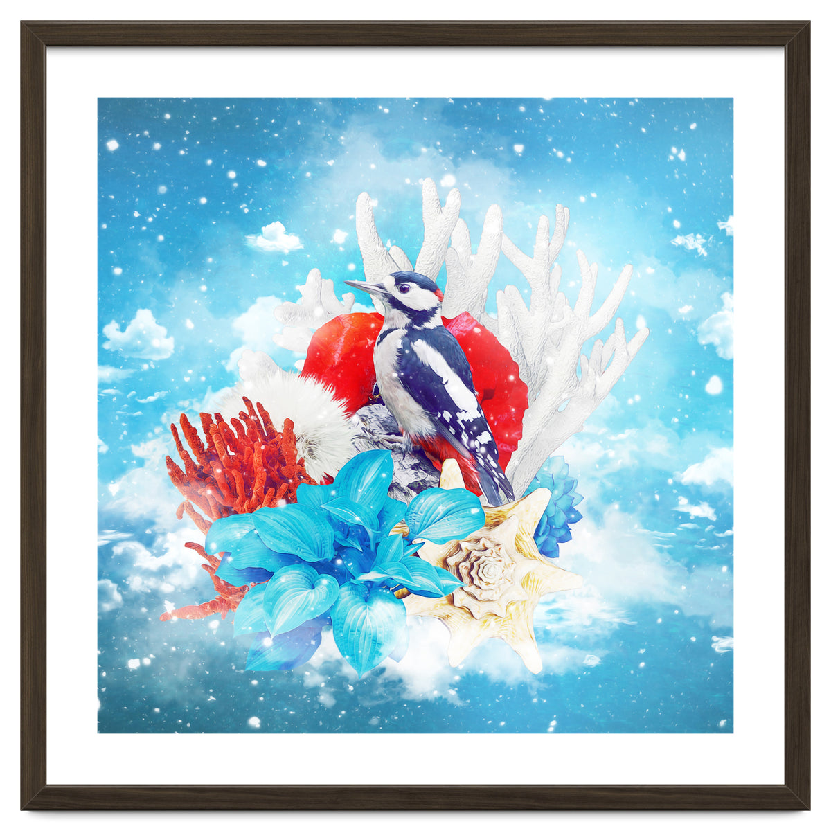 Floral Woodpecker In Winter